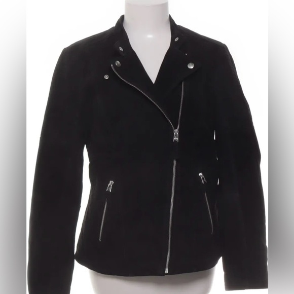 Black Suede leather biker Esmara by Heidi‎ Klum jacket size medium - Picture 1 of 9